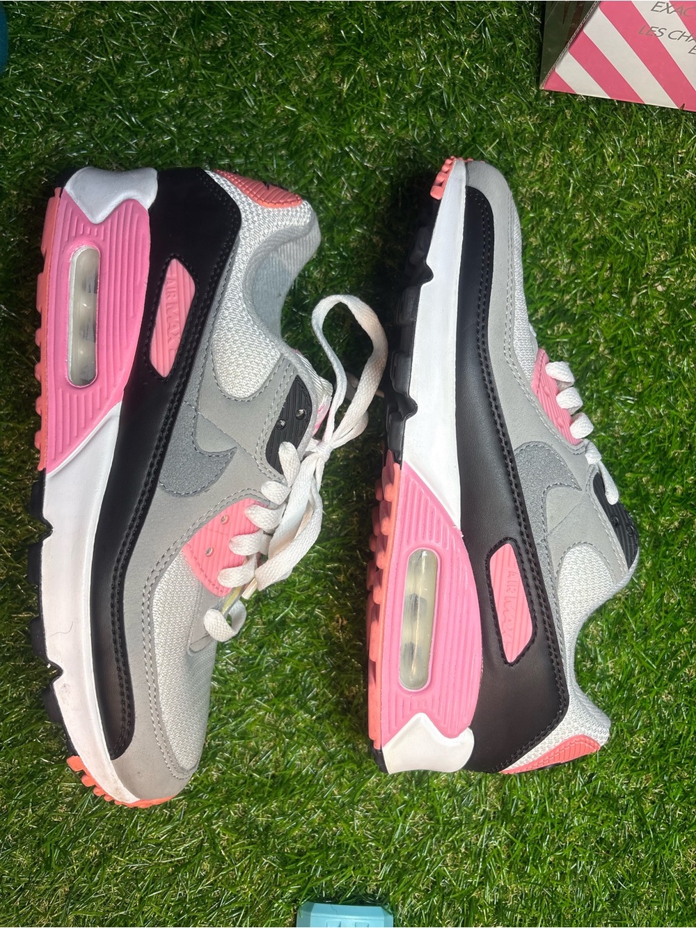 Nike Women's Gray, Pink & Black Air Max 90 Style Athletic Sneakers